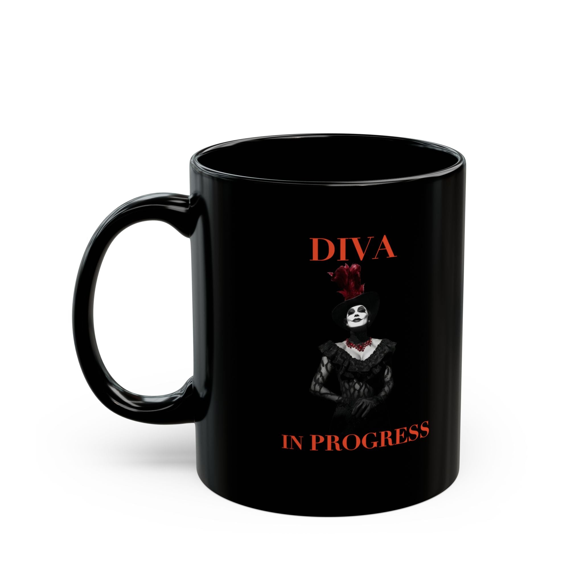 Noir Aesthetic Ceramic Mug — DIVA IN PROGRESS | Theatre Gift
