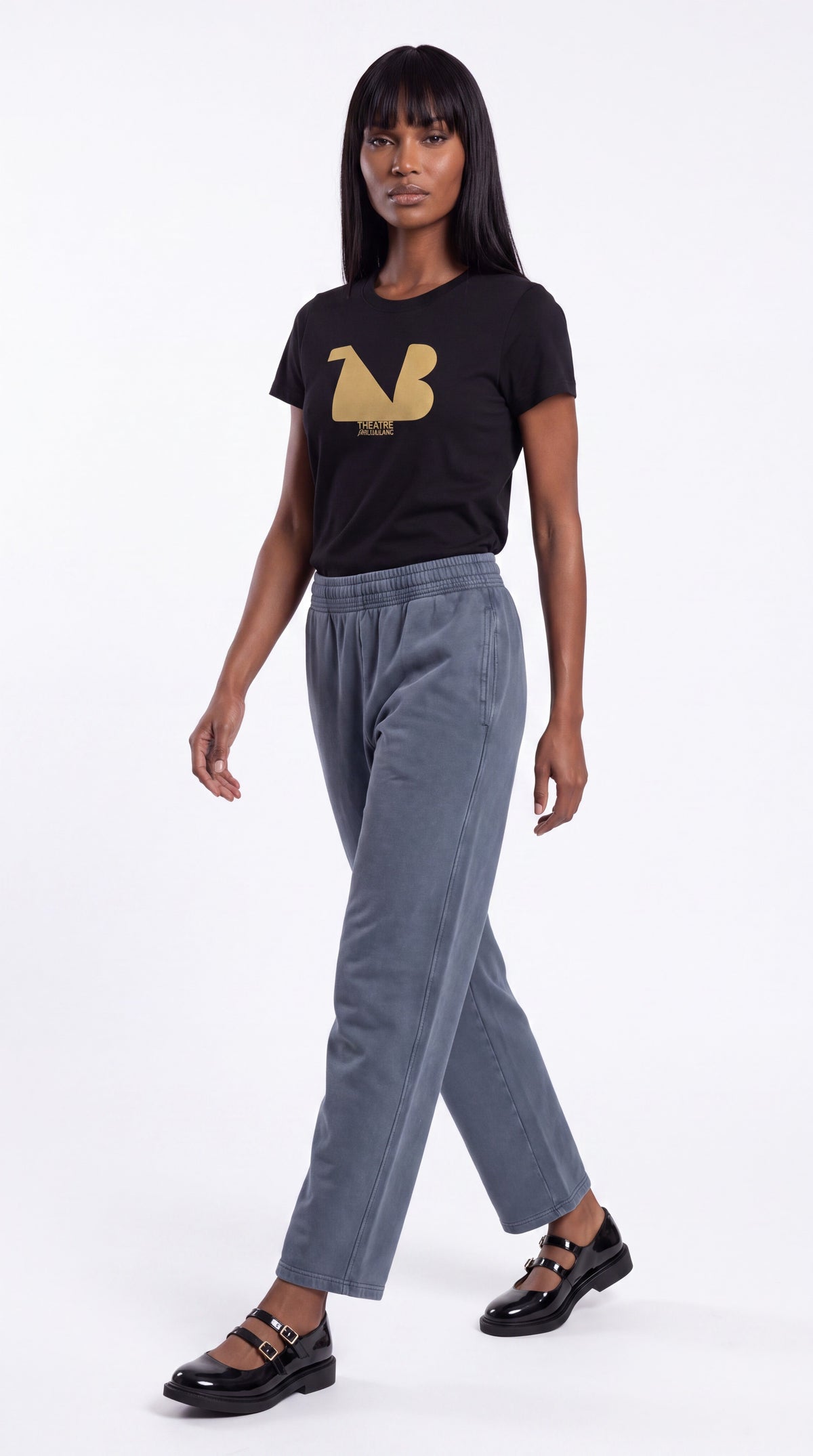 Women's Slim Fit Crewneck Tee Gold Logo