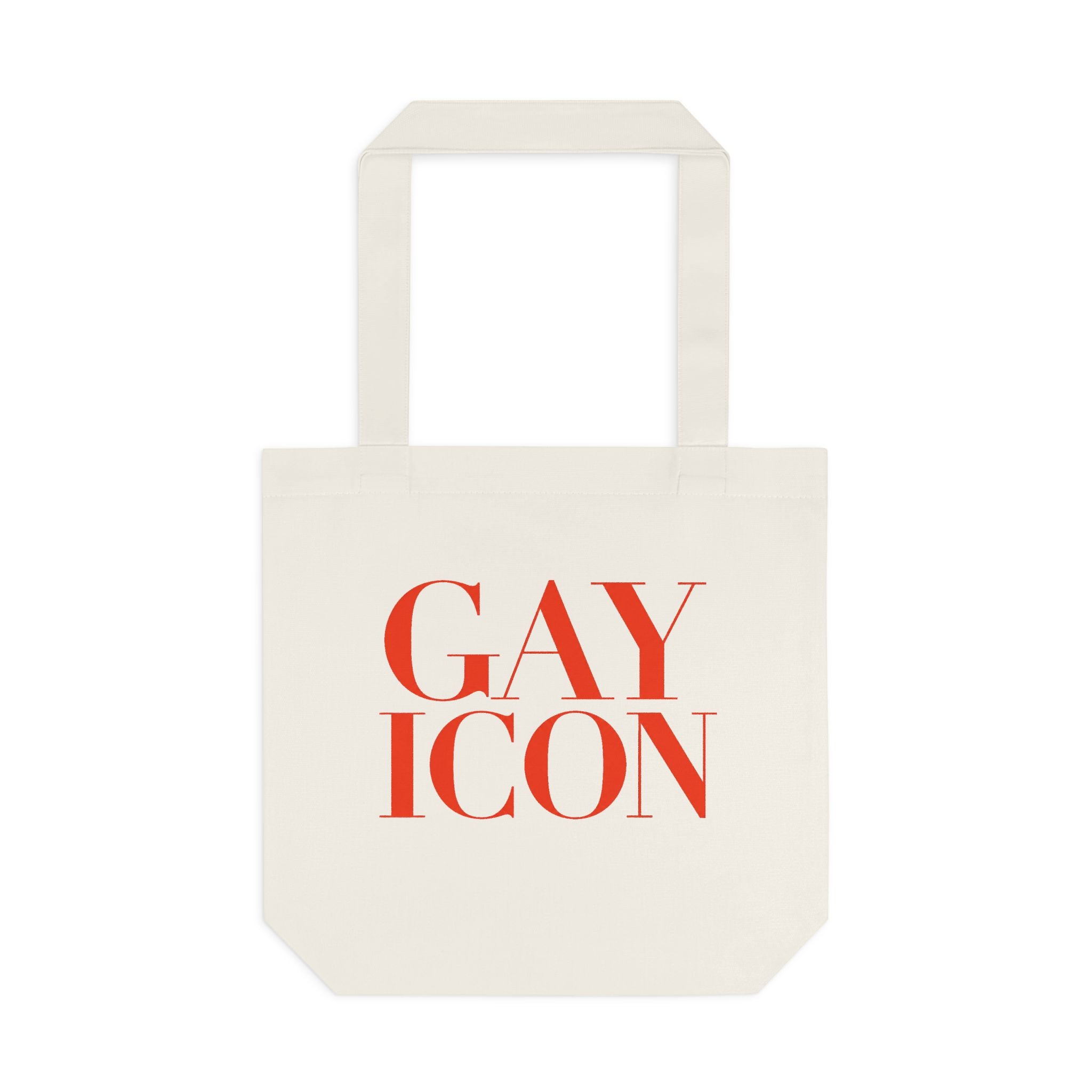 Bold LGBTQ+ Canvas Tote Bag — GAY ICON | Statement Fashion