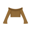 Women's Off-the-Shoulder Bell Sleeve Crop Top
