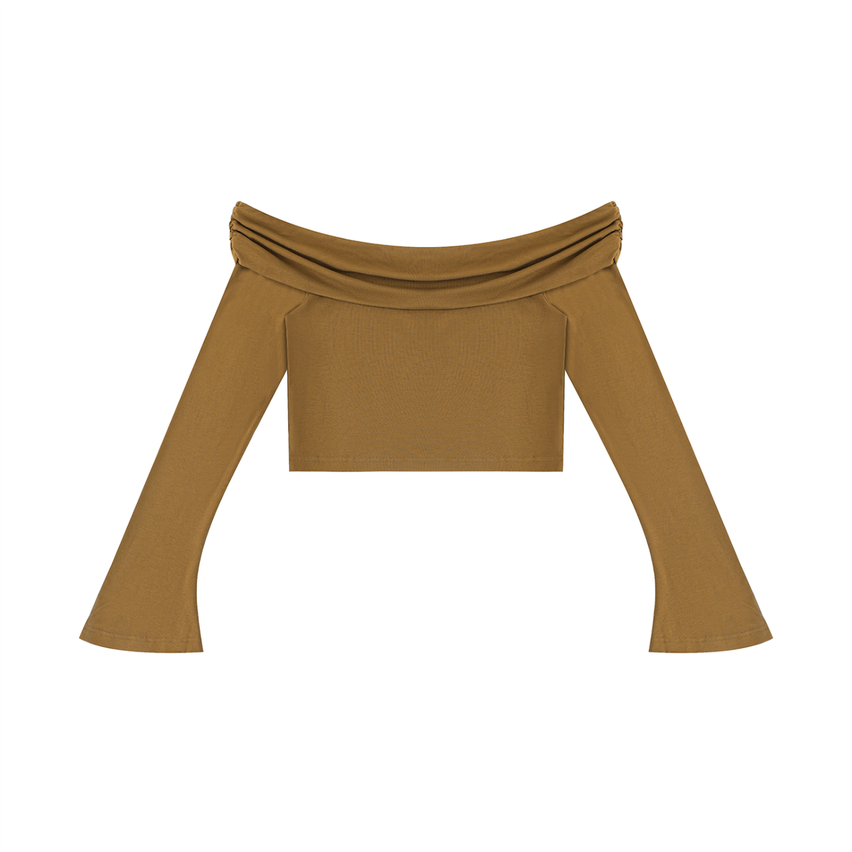 Women's Off-the-Shoulder Bell Sleeve Crop Top