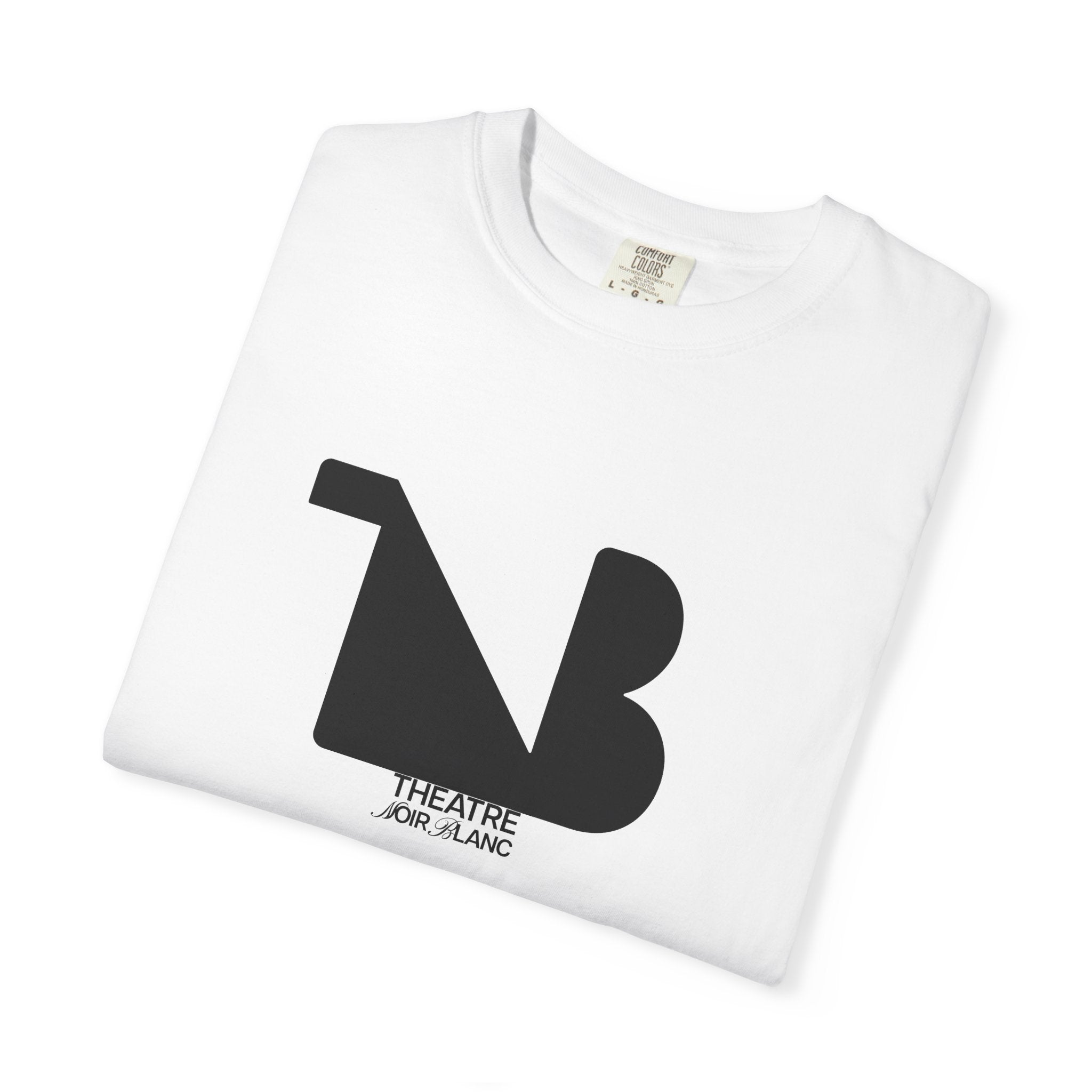 Crewneck Relaxed Fit Tee Shirts | THEATRE NOIR BLANC | Black Logo