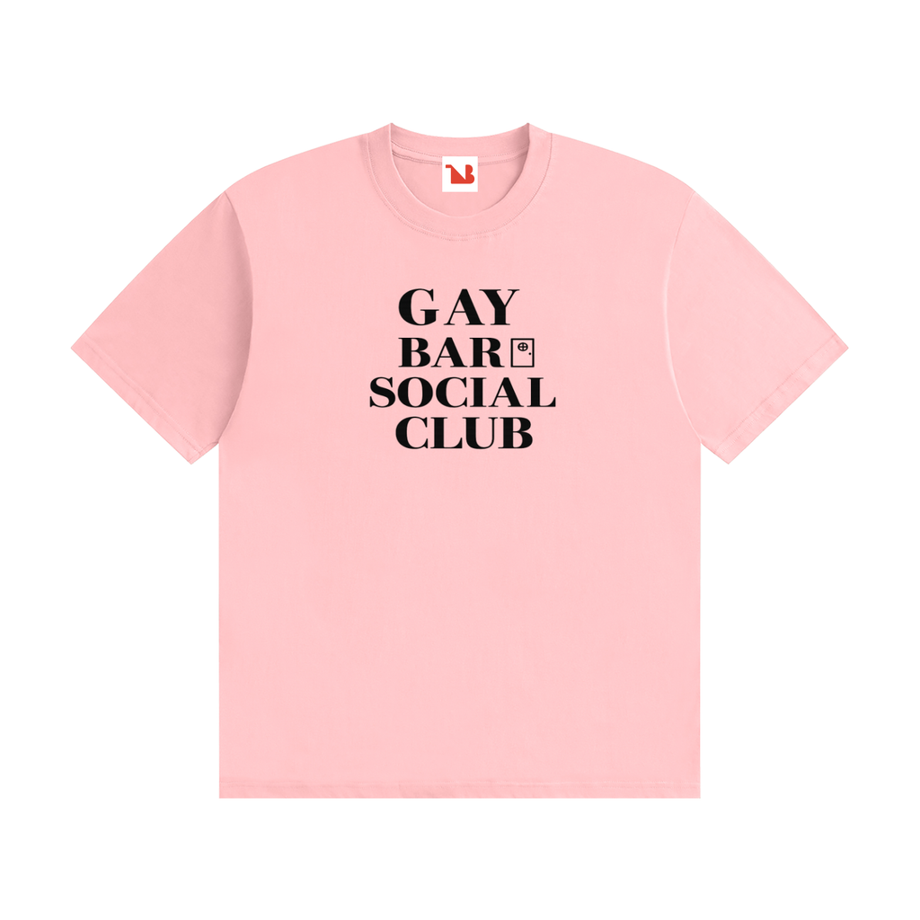 Unisex Seamless 100% Cotton Tee | GAY BAR SOCIAL CLUB Black Logo