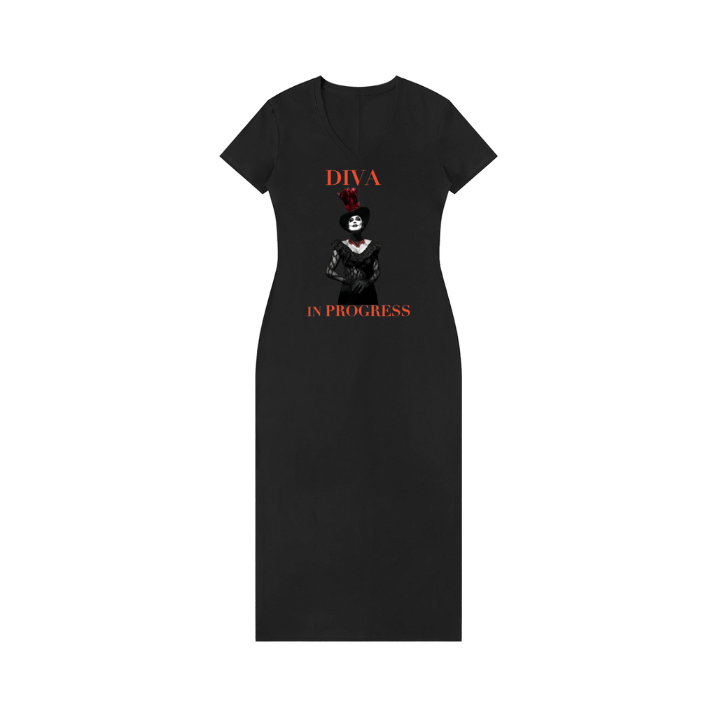 V-Neck Maxi Dress — DIVA IN PROGRESS | Dark Feminine Fashion