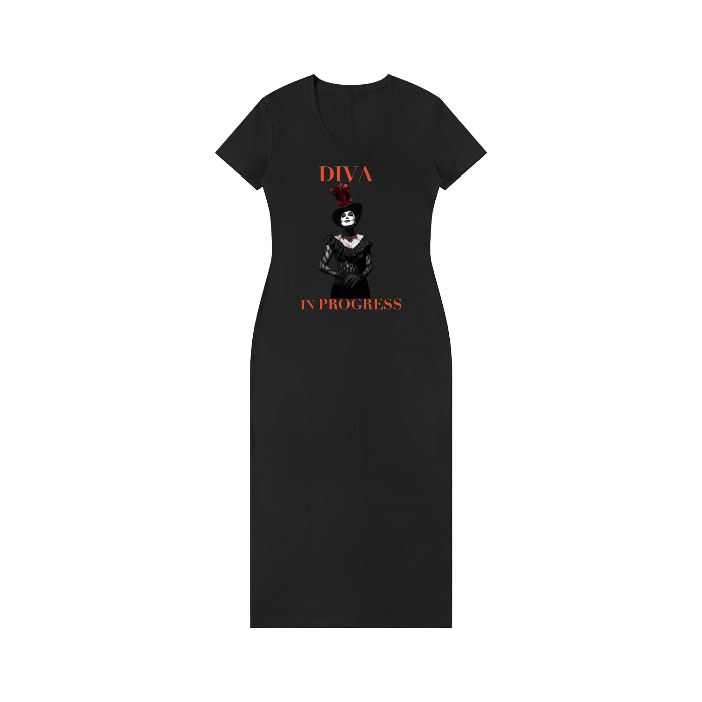 V-Neck Maxi Dress — DIVA IN PROGRESS | Dark Feminine Fashion