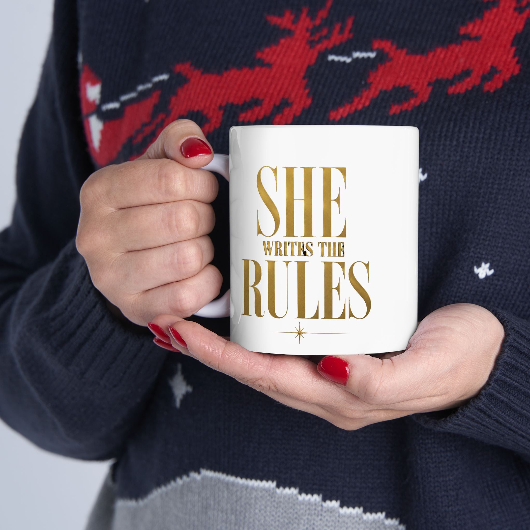 SHE WRITES THE RULES Ceramic Mug