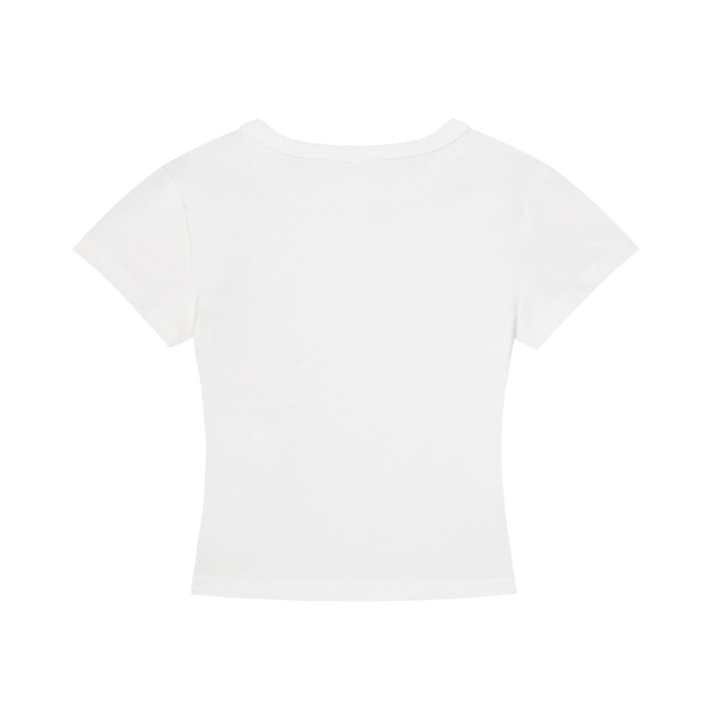 Women's Cropped Crewneck Tee Red Logo