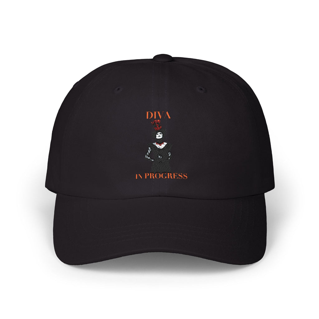 Statement Embroidered Baseball Cap — DIVA IN PROGRESS | Noir Aesthetic
