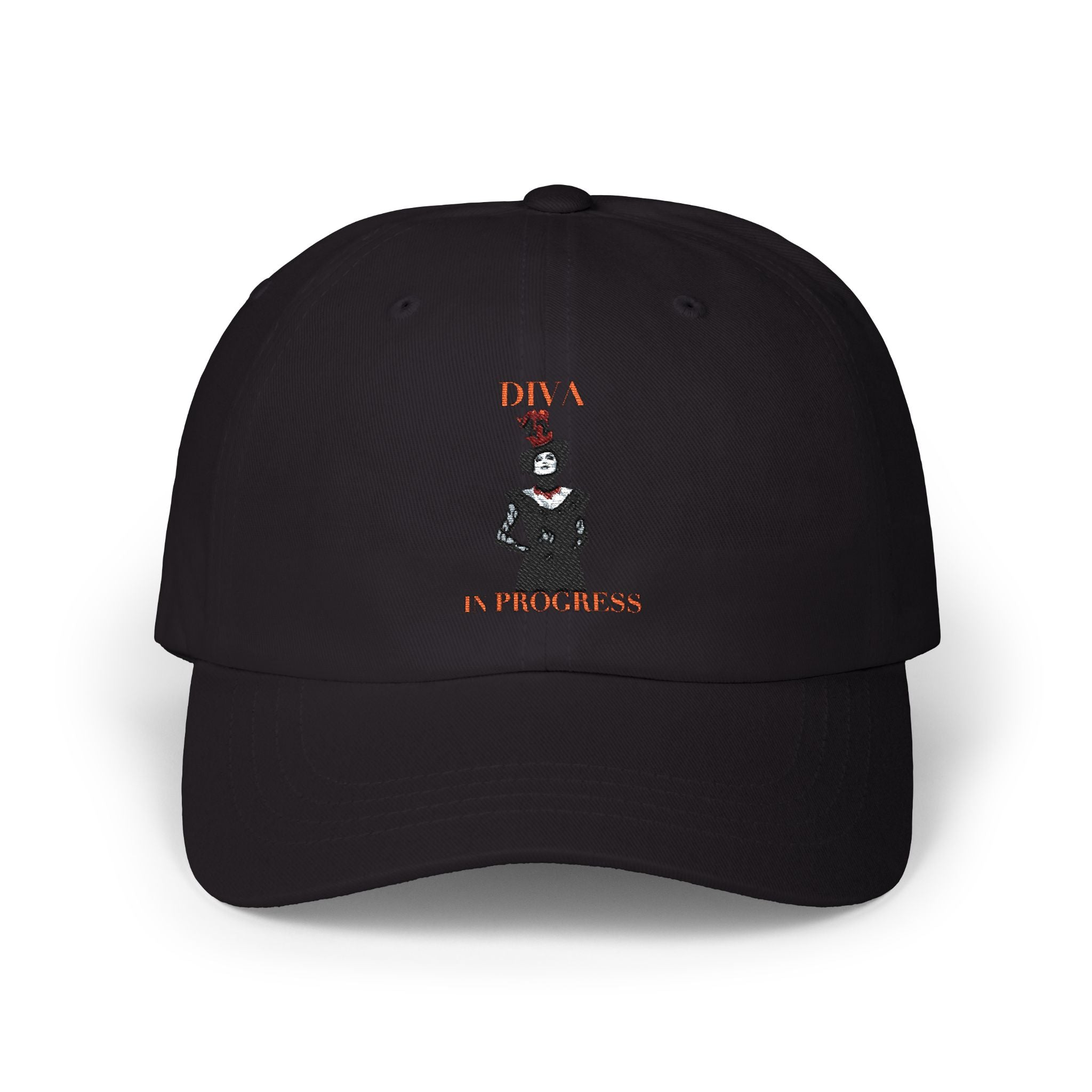 Statement Embroidered Baseball Cap — DIVA IN PROGRESS | Noir Aesthetic