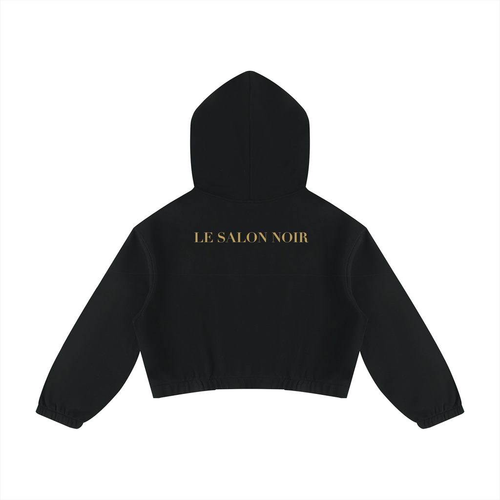 Quarter-Zip Boxy Hoodie — DIVA IN PROGRESS | Noir Aesthetic Streetwear