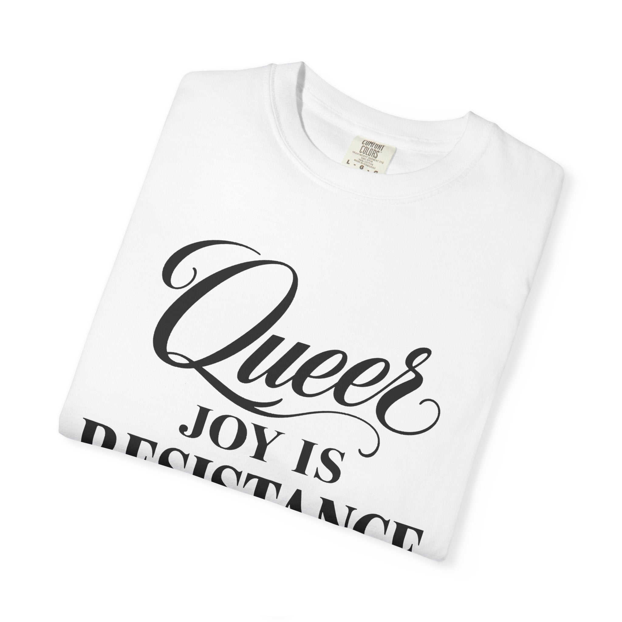 Crewneck Relaxed Fit Tee Shirt | QUEER JOY IS RESISTANCE | CONVERSATION COLLECTION