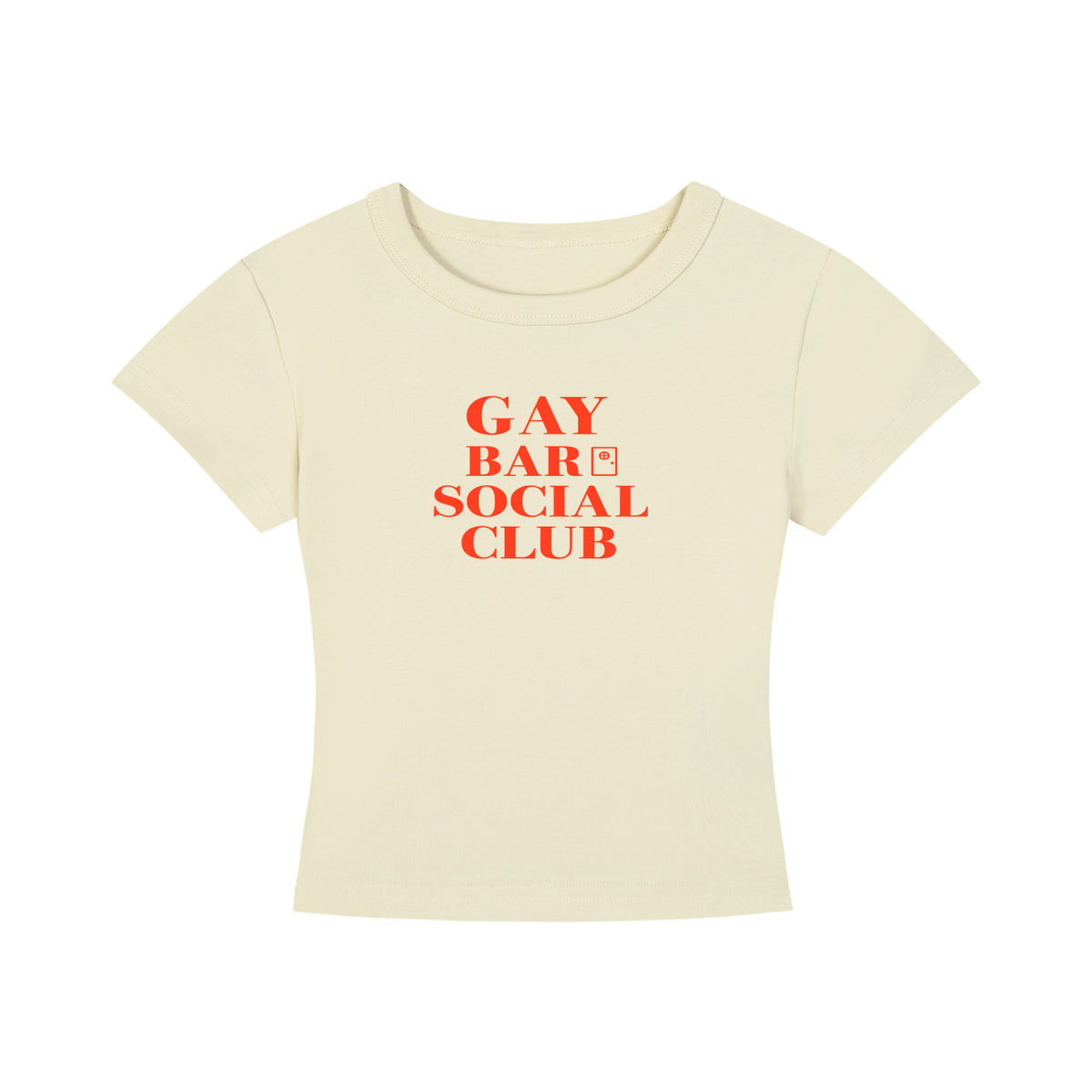 Women's Cropped Crewneck Tee | GAY BAR SOCIAL CLUB Red Logo
