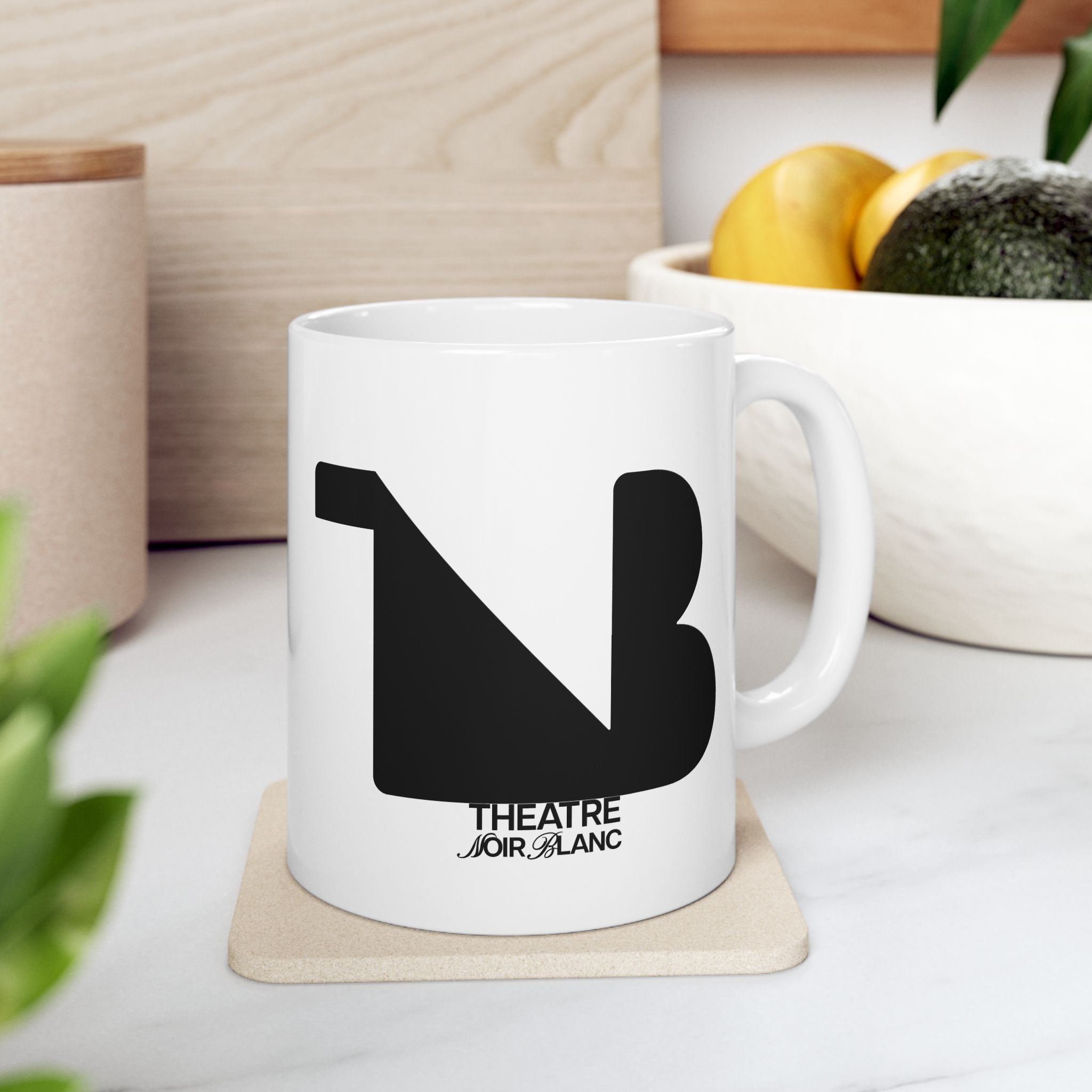 Theatre Noir Blanc Ceramic Mug - Black Logo