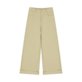 Tencel Wide-Leg Cuff Trousers