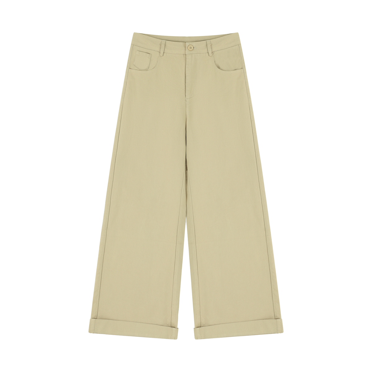 Tencel Wide-Leg Cuff Trousers