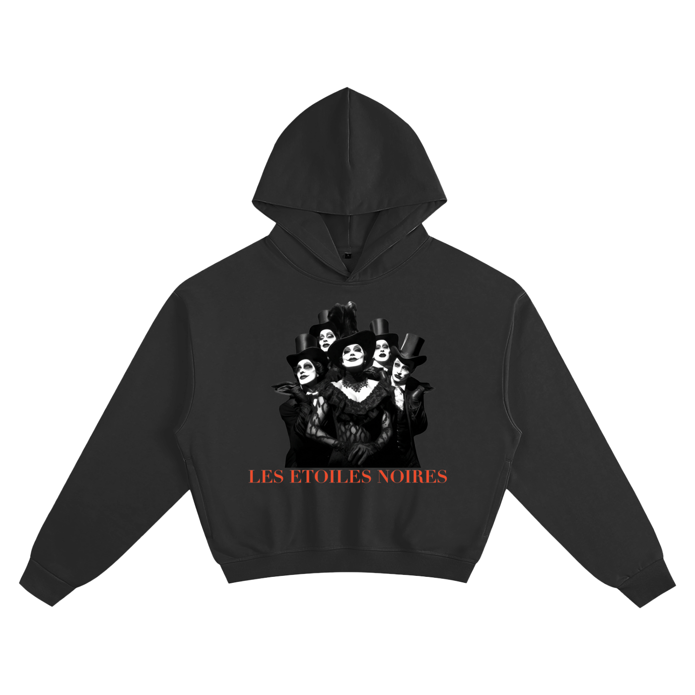 Cropped Unisex Hoodie — LES ÉTOILES NOIRES | Noir Aesthetic Streetwear