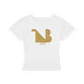Women's Cropped Crewneck Tee Gold Logo