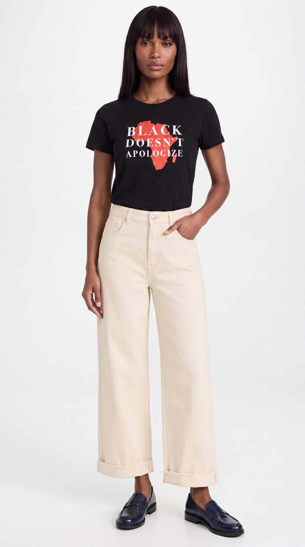 Women's Slim Fit Crewneck Tee | BLACK DOESN'T APOLOGIZE