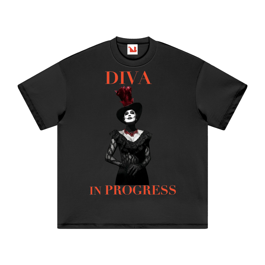 Earth Tone Heavyweight Tee — DIVA IN PROGRESS | Noir Aesthetic Streetwear