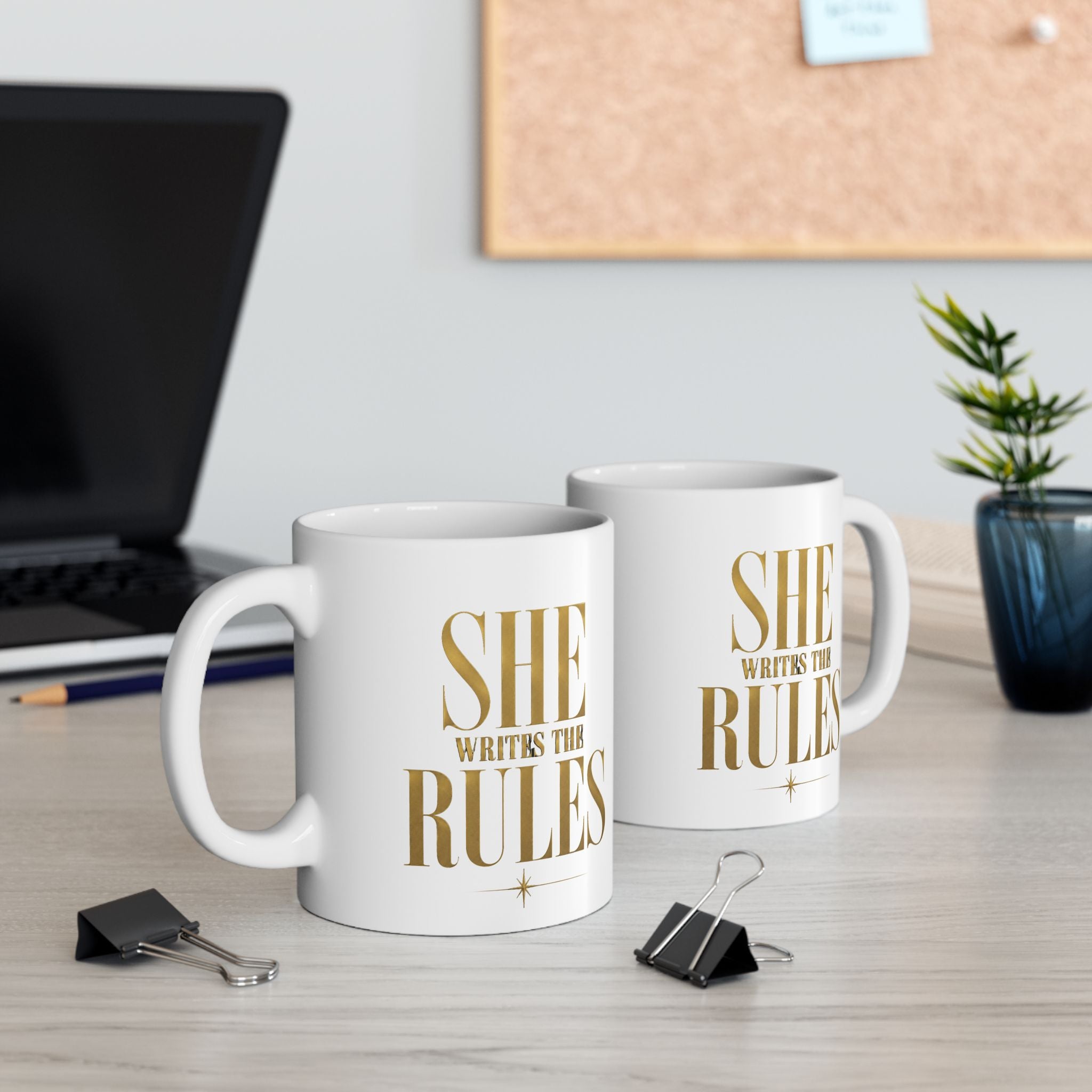 SHE WRITES THE RULES Ceramic Mug