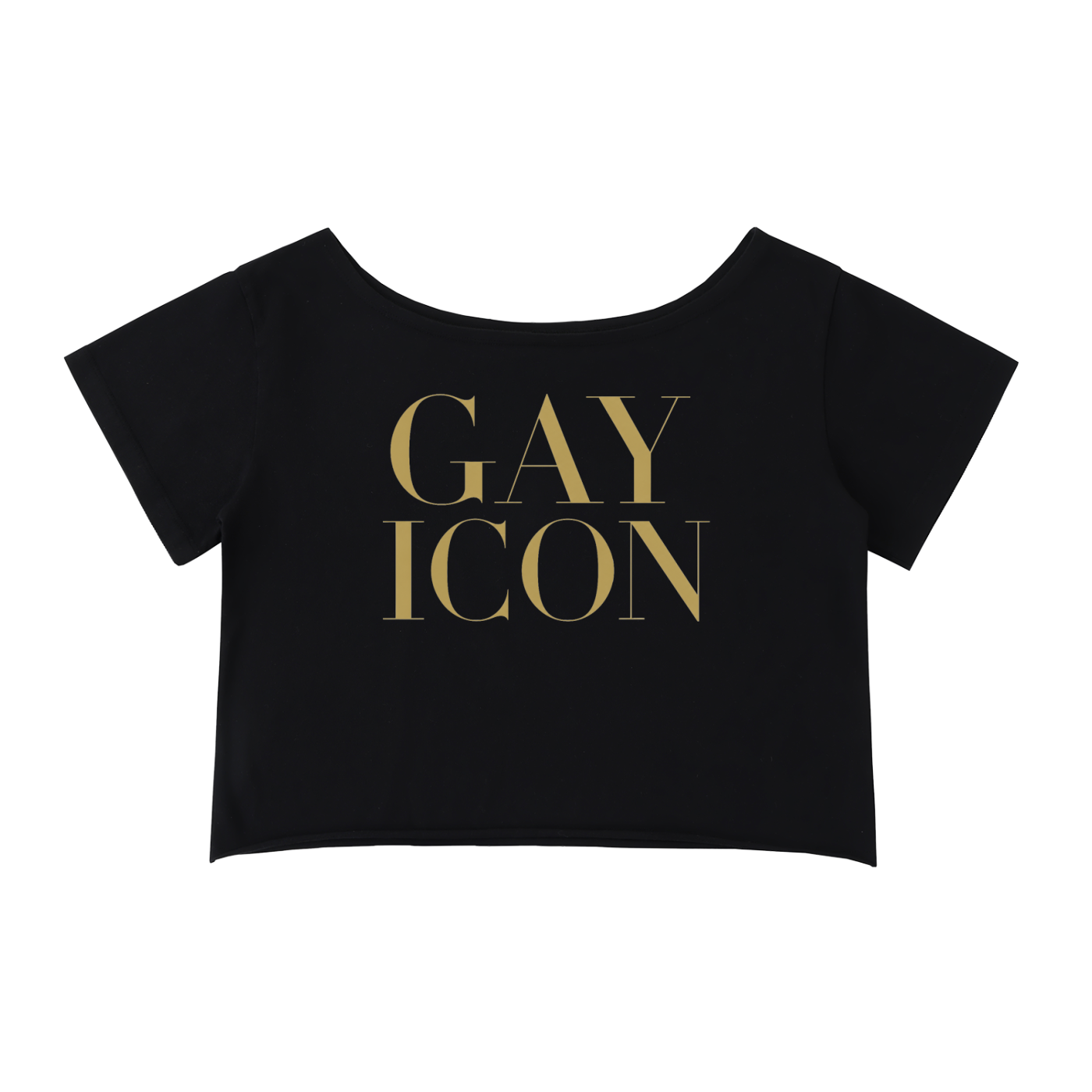 Off-Shoulder Rolled Hem Crewneck Tee |GAY ICON| GAY ICON COLLECTION