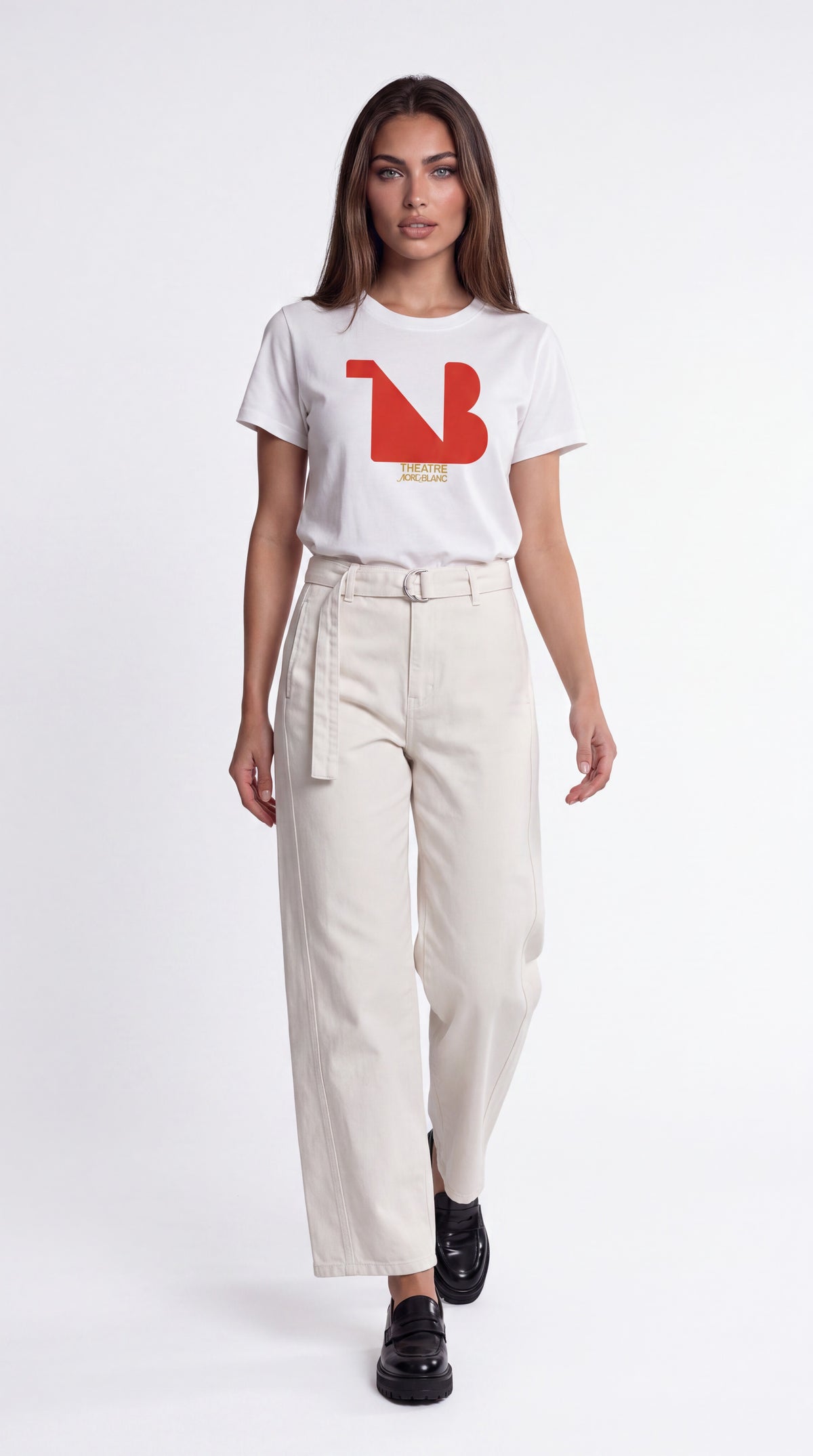 Women's Slim Fit Crewneck Tee Red Logo