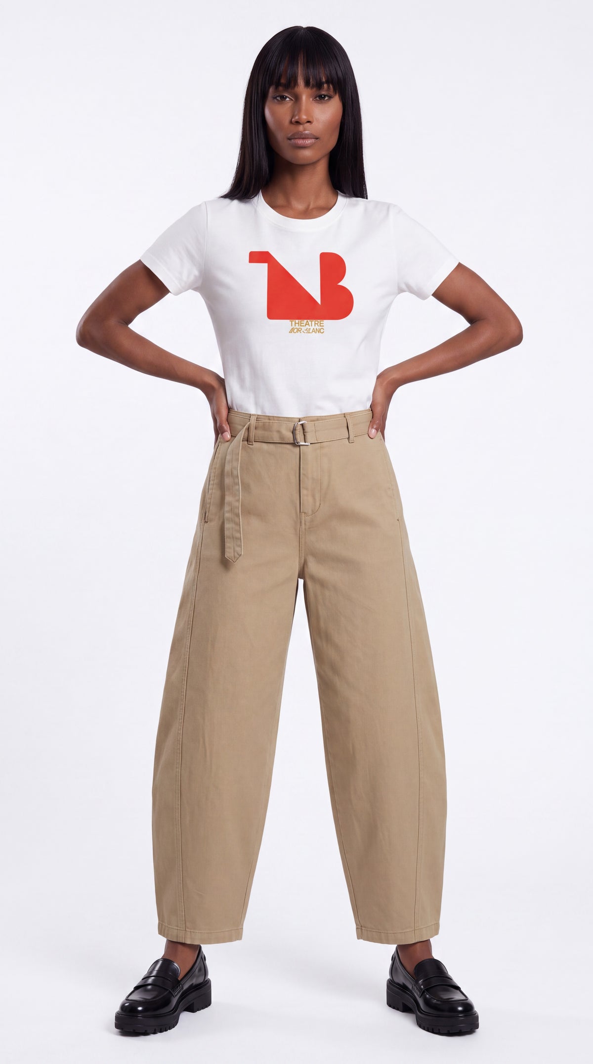 Women's Slim Fit Crewneck Tee Red Logo
