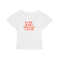 Women's Cropped Crewneck Tee | GAY BAR SOCIAL CLUB Red Logo