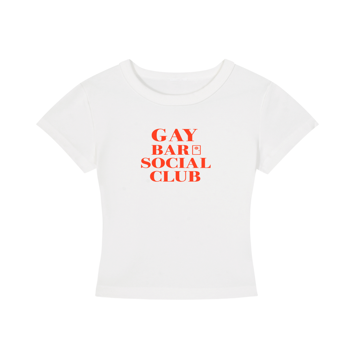 Women's Cropped Crewneck Tee | GAY BAR SOCIAL CLUB Red Logo