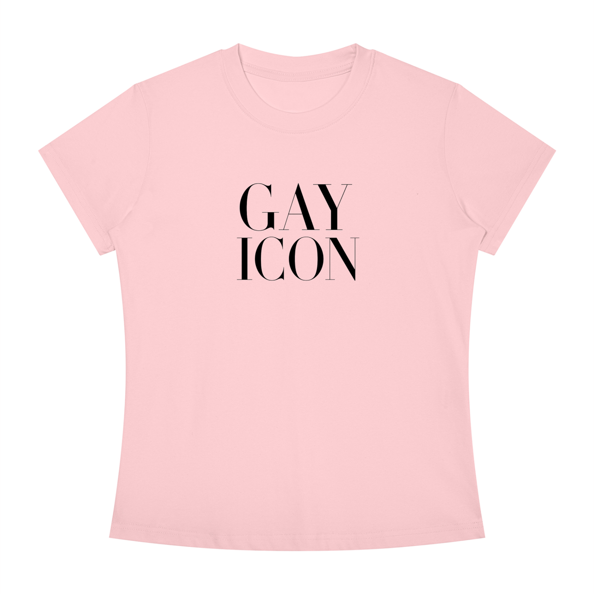 Women's Slim Fit Crewneck Tee Black Logo