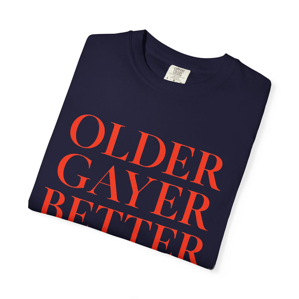 Rundhals-T-Shirt in lockerer Passform | ÄLTER SCHWULER BESSER | GAY ICON KOLLEKTION