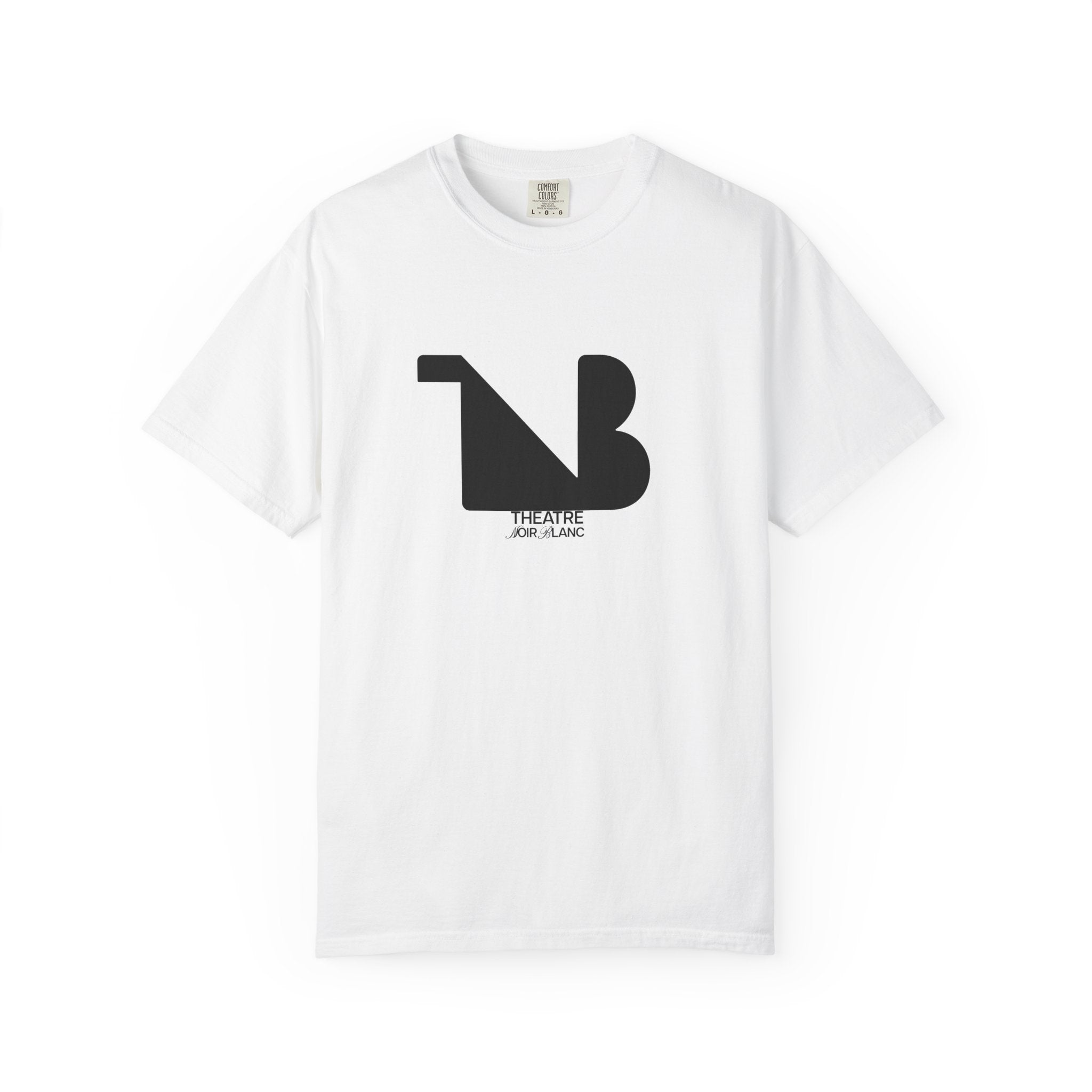 Crewneck Relaxed Fit Tee Shirts | THEATRE NOIR BLANC | Black Logo