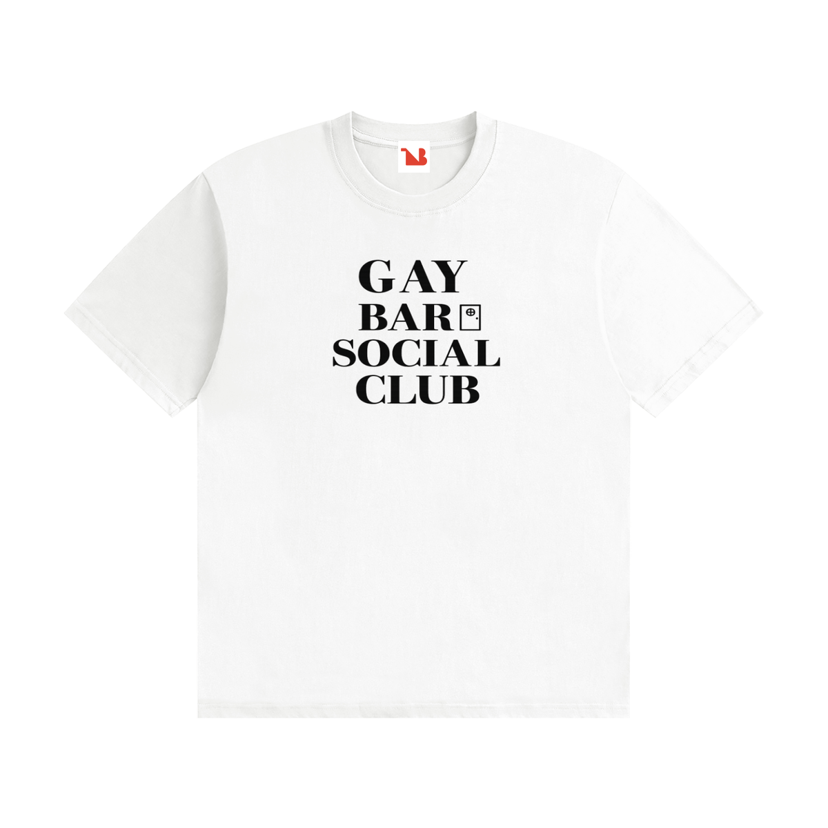 Unisex Seamless 100% Cotton Tee | GAY BAR SOCIAL CLUB Black Logo