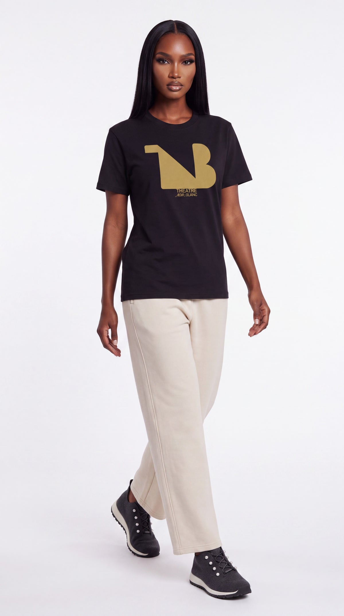 Unisex Seamless 100% Cotton Tee Gold Logo