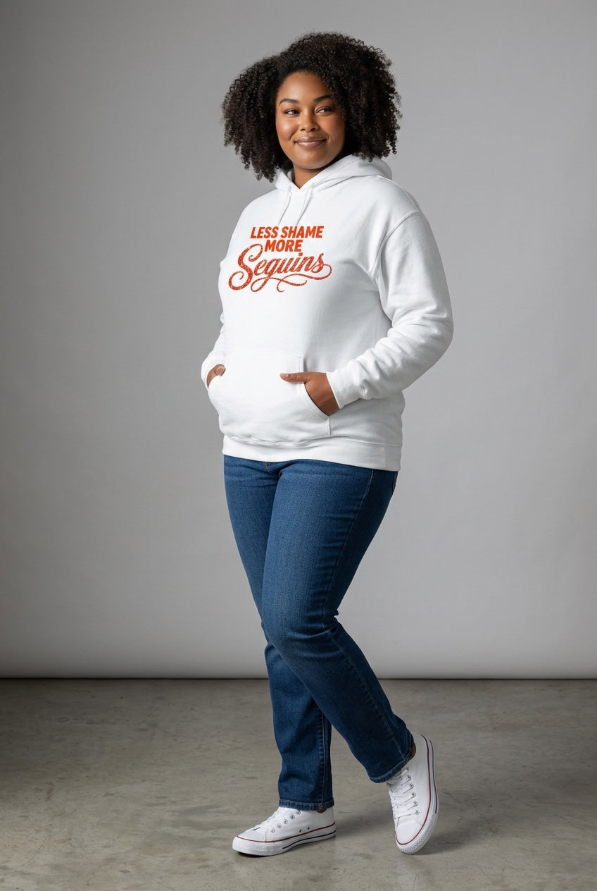 Heavyweight Fleece Hoodie | LESS SHAME MORE SEQUINS | CONVERSATION COLLECTION