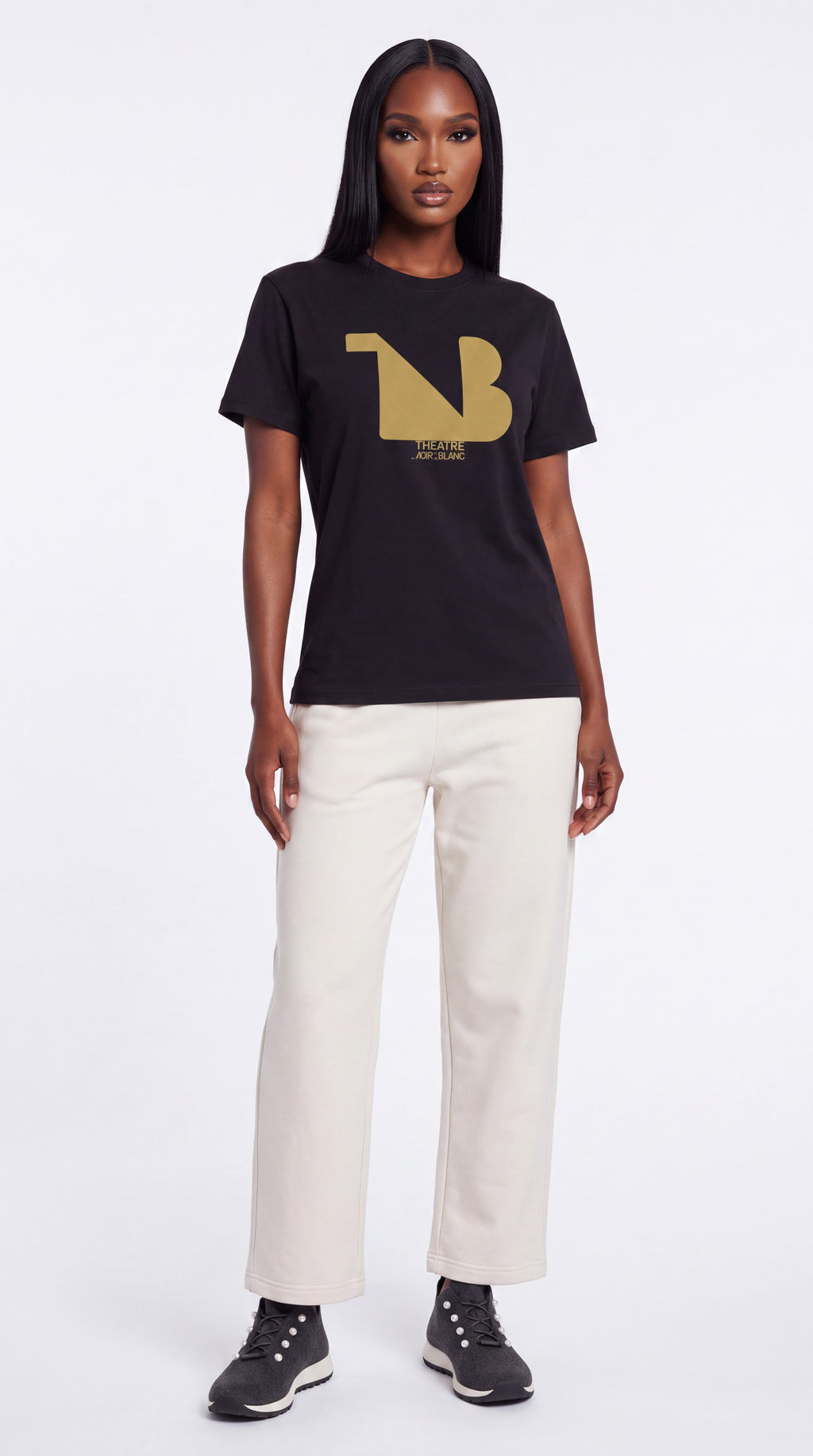 Unisex Seamless 100% Cotton Tee Gold Logo