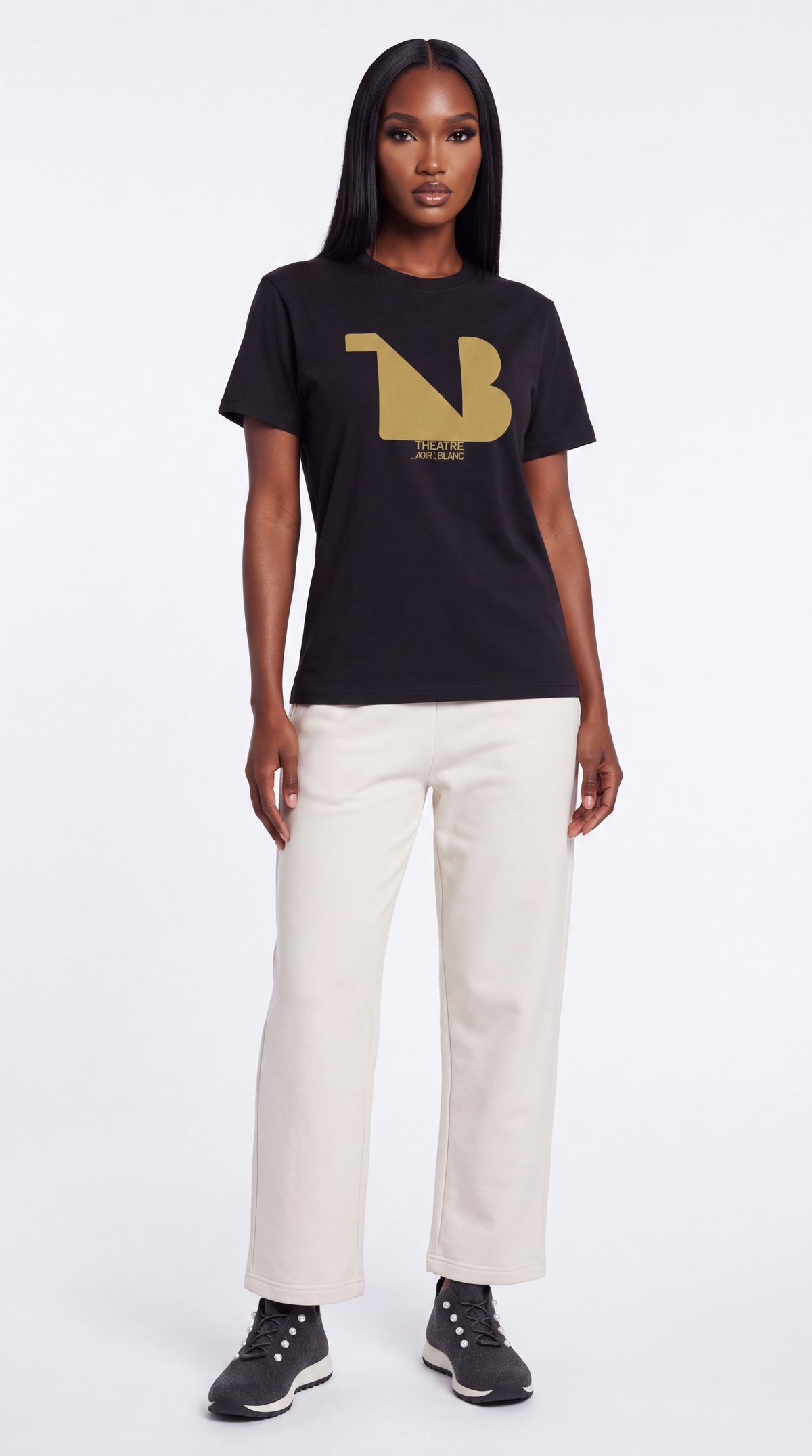 Unisex Seamless 100% Cotton Tee Gold Logo