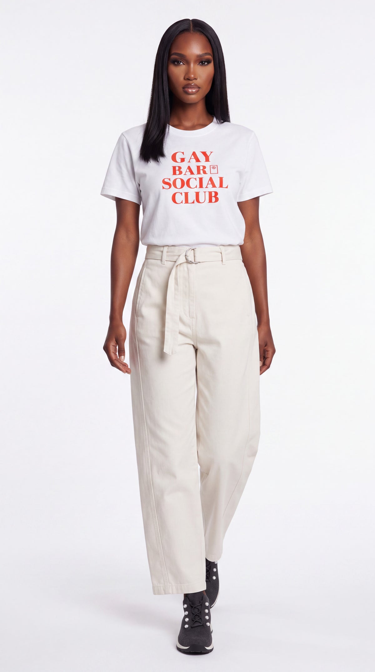 Unisex Seamless 100% Cotton Tee | GAY BAR SOCIAL CLUB Red Logo