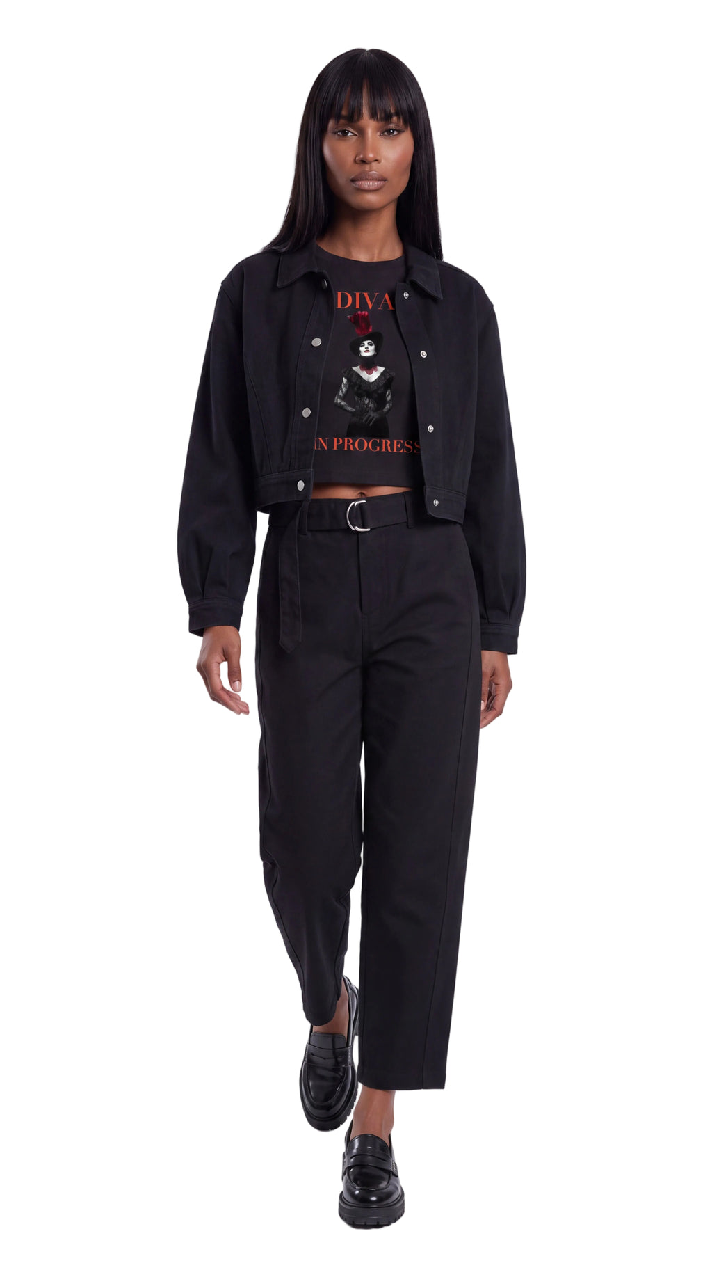 Women’s Crop Denim Jacket | LES ÉTOILES NOIRES