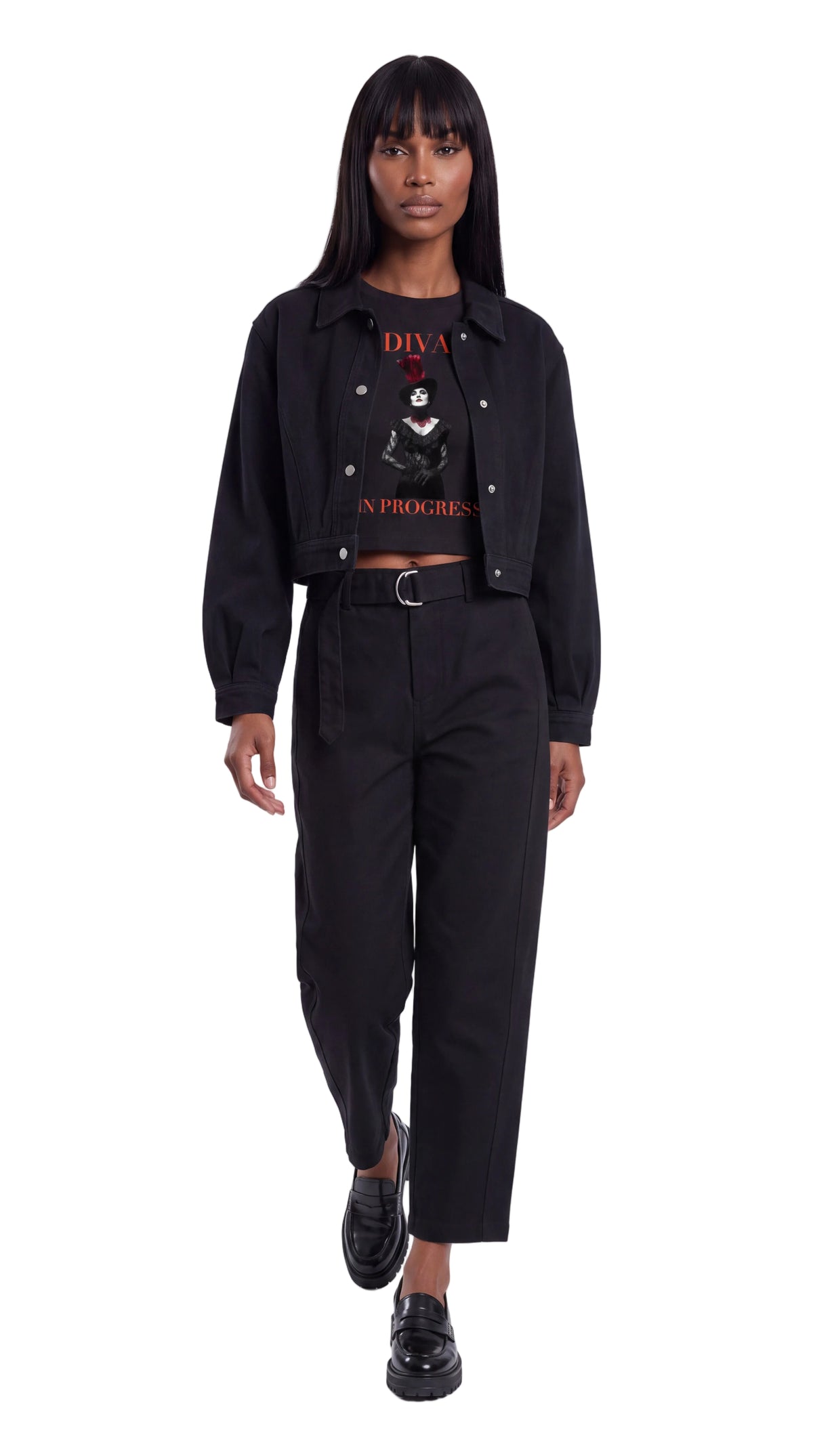 Women’s Crop Denim Jacket | LES ÉTOILES NOIRES