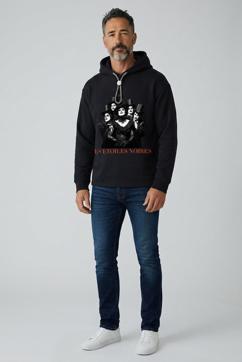 Oversized Fleece Hoodie — LES ÉTOILES NOIRES | Premium Noir Streetwear