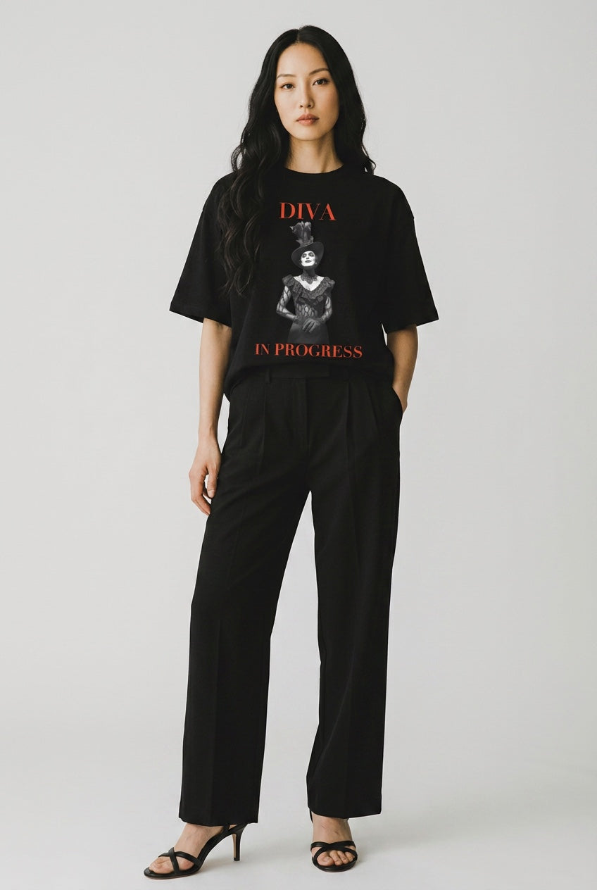 Oversized One-Piece Boxy Tee — DIVA IN PROGRESS | Statement Streetwear