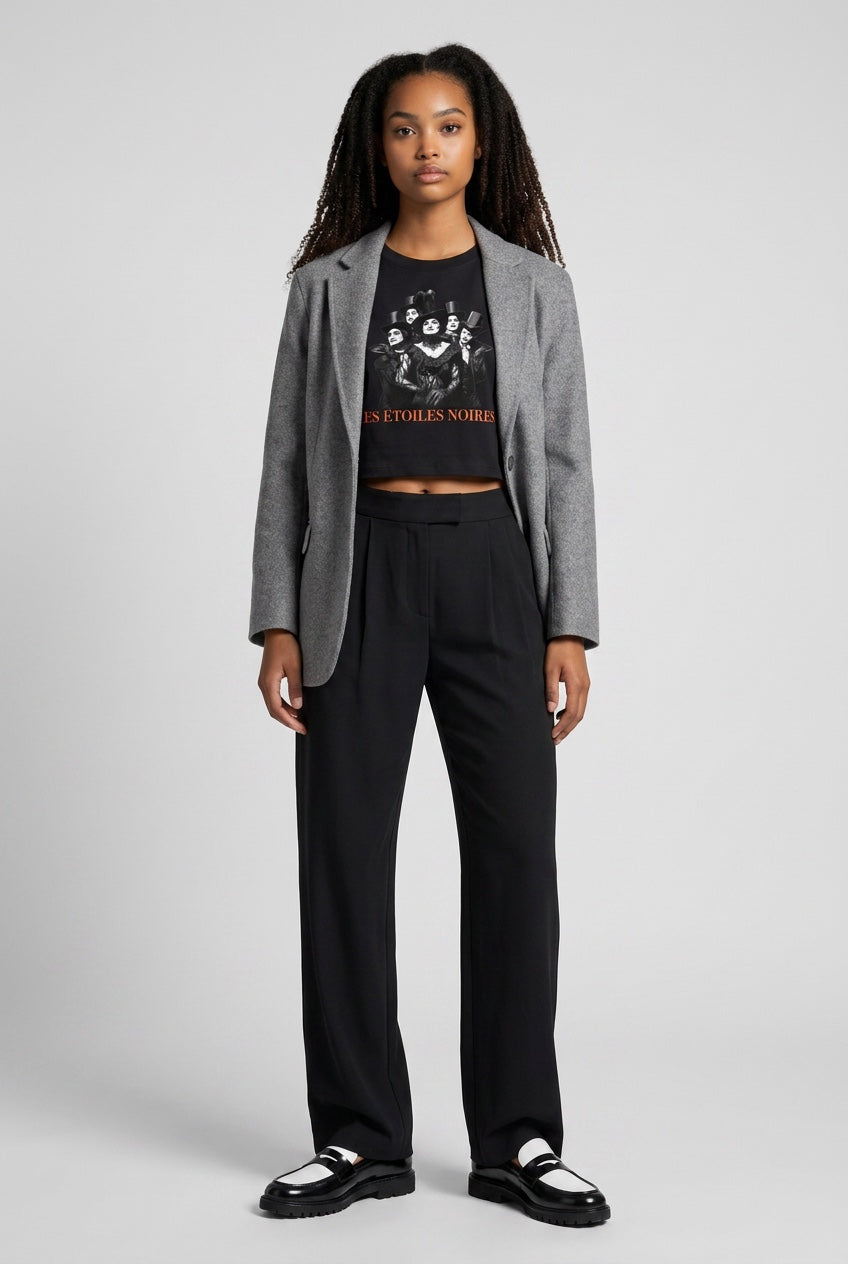 Fitted Crop Graphic Tee — LES ÉTOILES NOIRES | Theatre Aesthetic