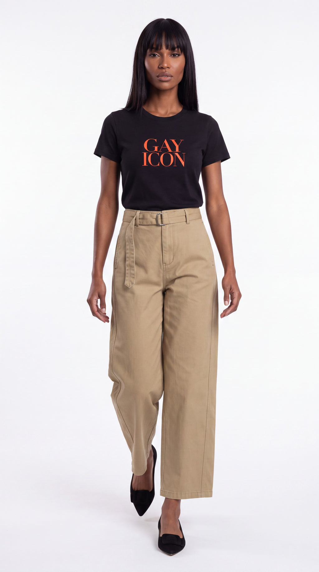Women's Slim Fit Crewneck Tee Red Logo
