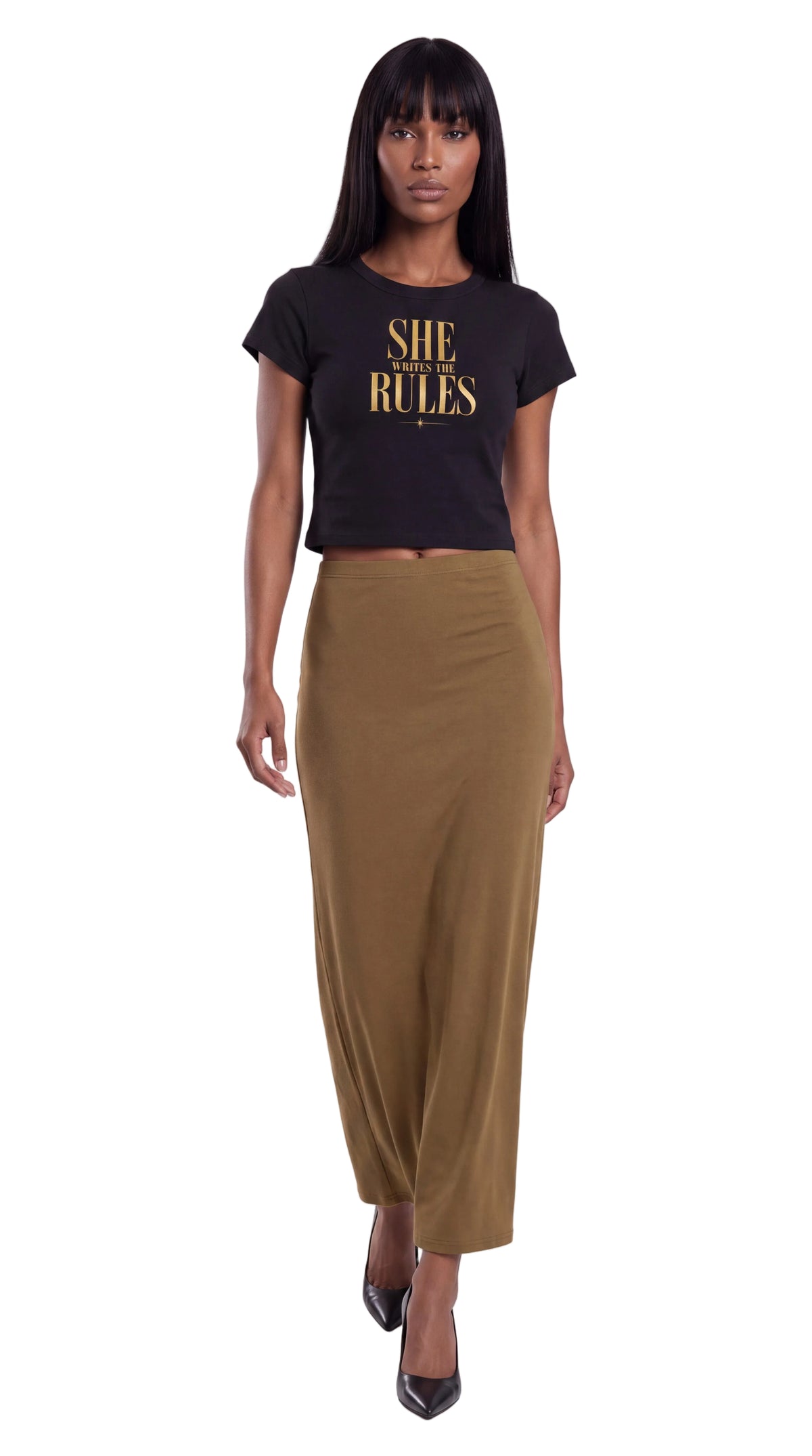 Women's Cropped Crewneck Tee  | SHE WRITES THE RULES