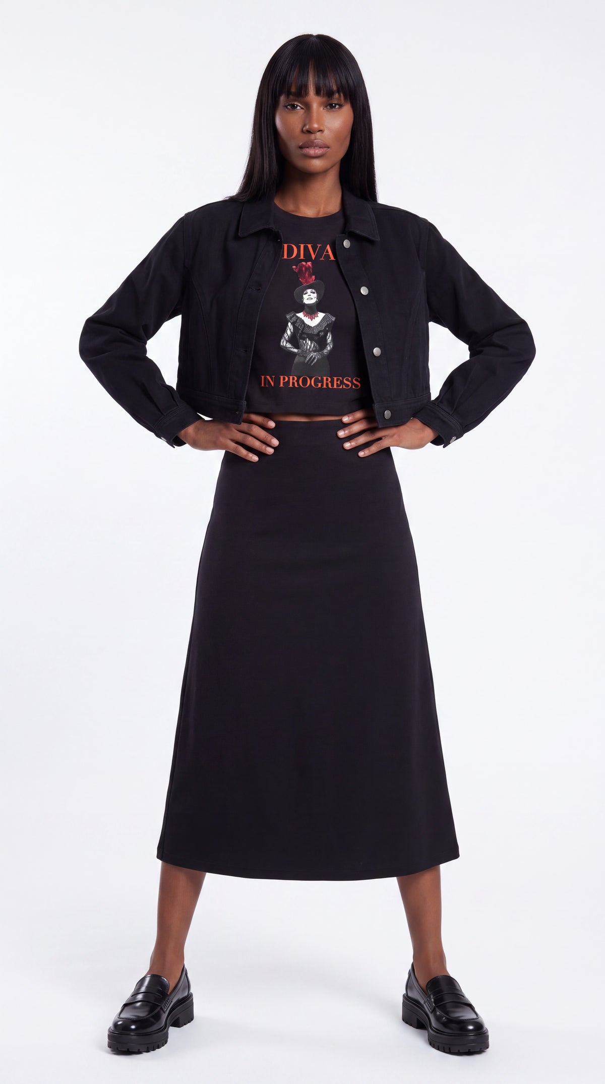 Women’s Crop Denim Jacket | LES ÉTOILES NOIRES