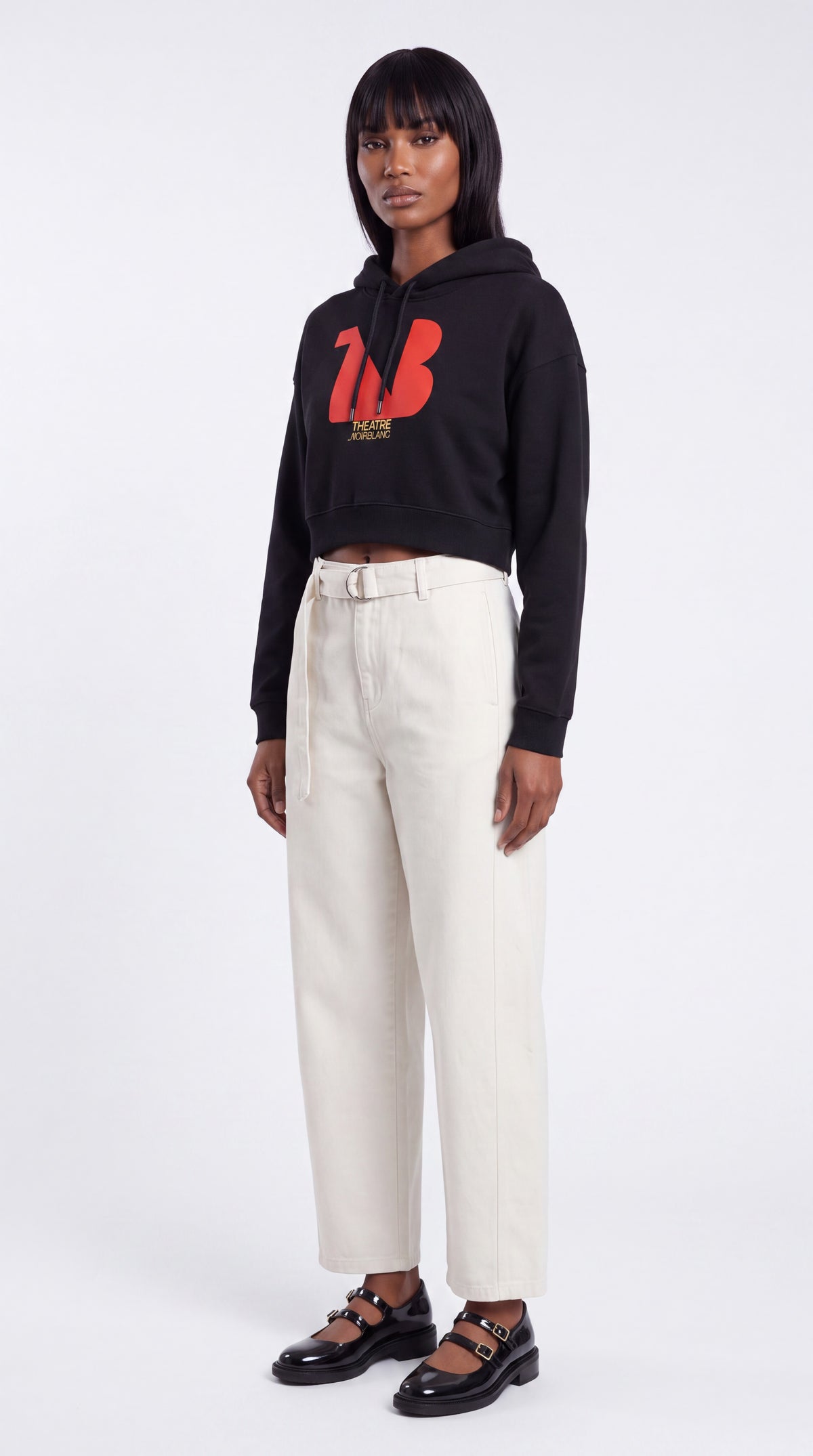 Women's Cropped Hoodie Red Logo