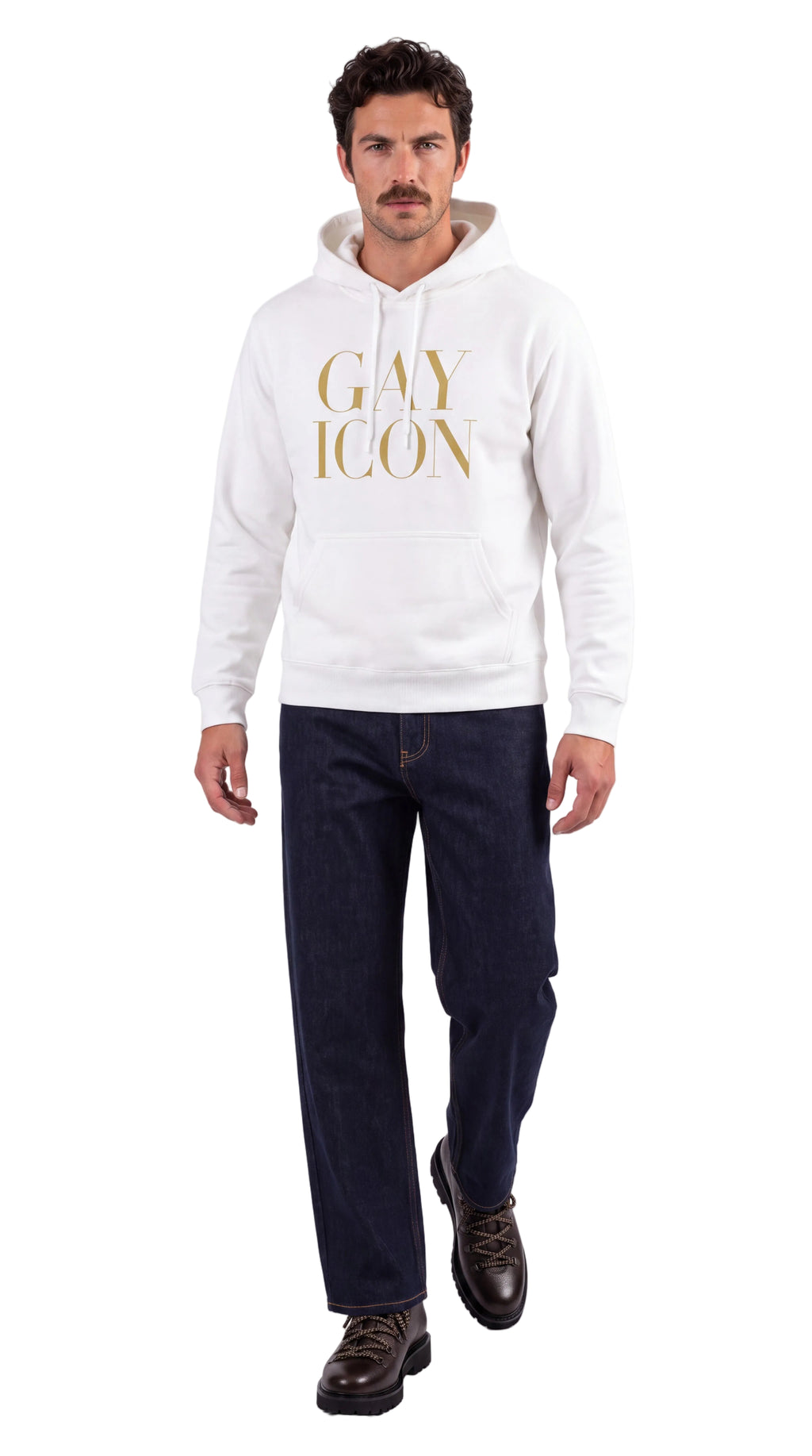 Unisex Heavyweight 100% Cotton Hoodie Gold Logo