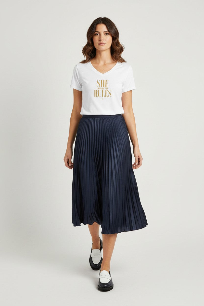 Women's V-Neck Tee Shirt | SHE WRITES THE RULES | CONVERSATION COLLECTION