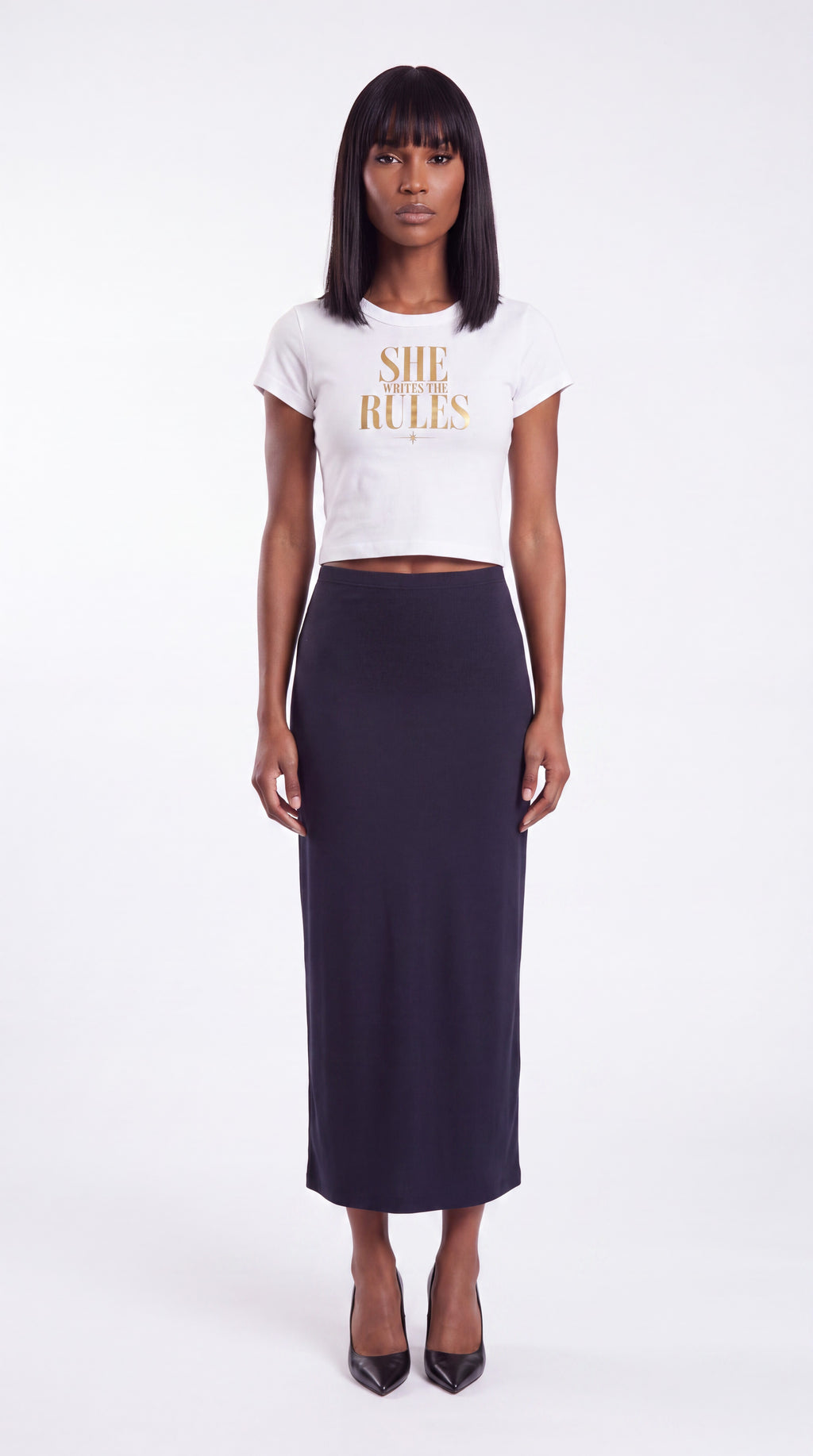 Women's Cropped Crewneck Tee  | SHE WRITES THE RULES